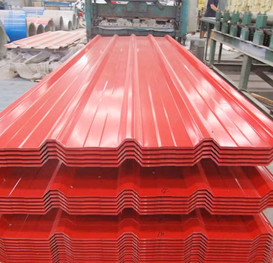 Dieses Jahr 0,5 mm, 0,6 mm, 0,7 mm Baumaterial, erstklassiges Wellblechdach, vorlackiertes, farbbeschichtetes PPGI PPGL Galvalume-verzinktes Stahlblech