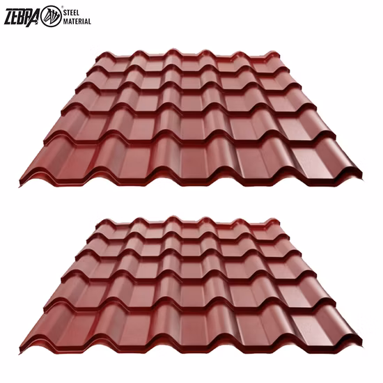 Gi-Kohlenstoffstahl, verzinkt, Farbe PPGI, PPGL-Dachplatte, Wellpappe, Galvalume-Fliesen, Metall, Baumaterial, Stahl, Zink-Dachblech